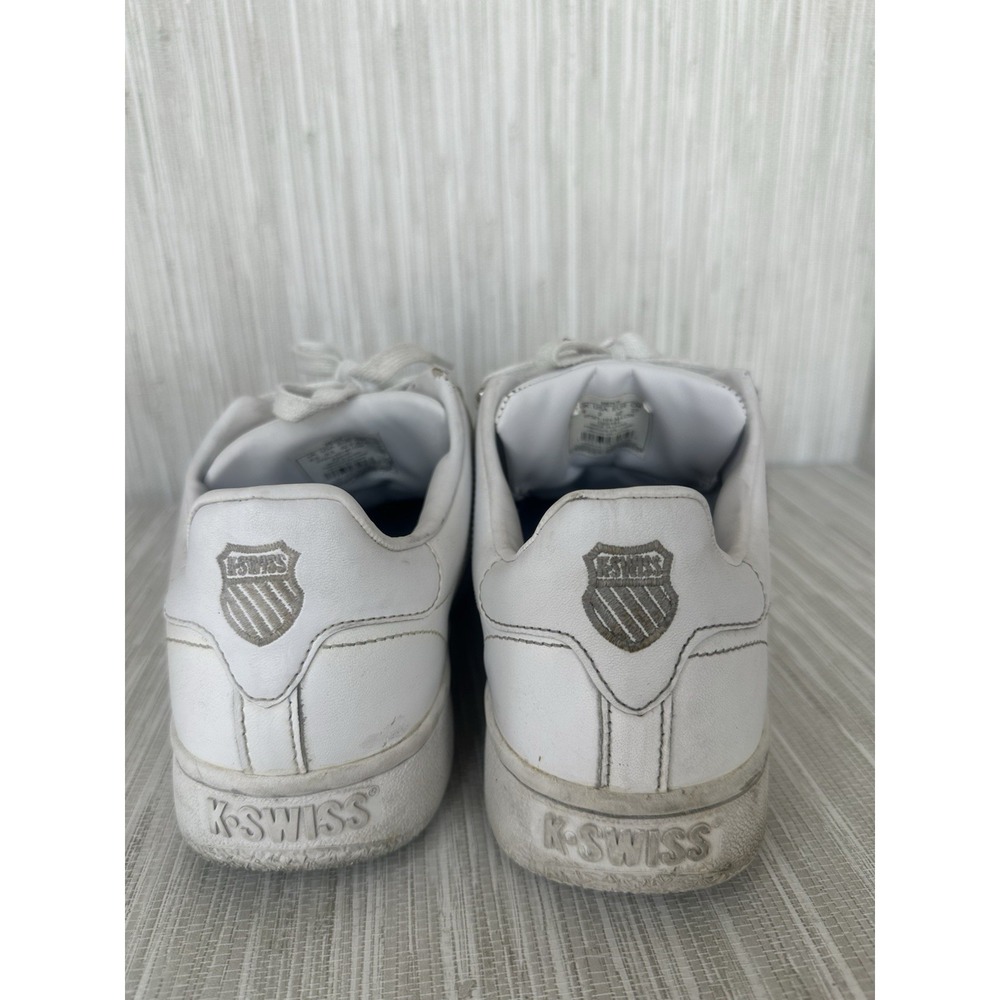 K-Swiss Men's Classic Leather Low Top Size 9 US White Sneakers Athletic Shoes - Picture 3 of 6